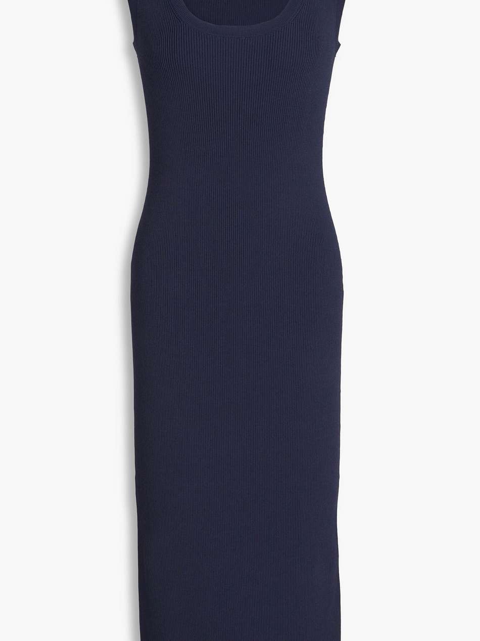 ribbed-knit midi dress
