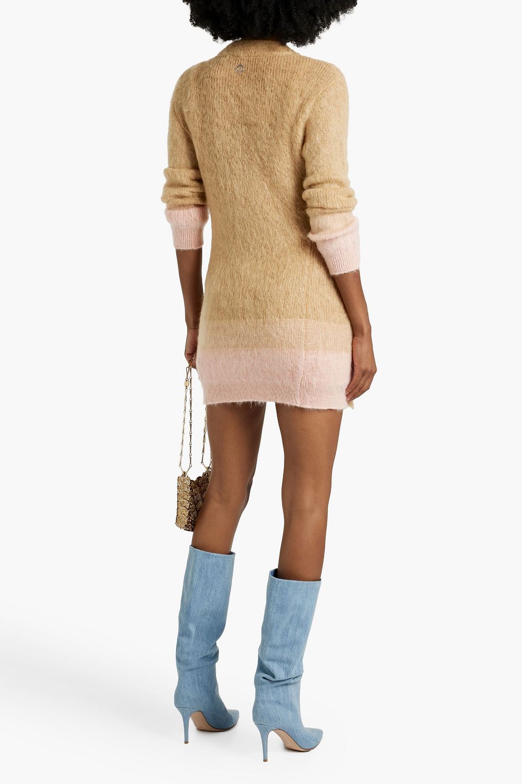 RABANNE Brushed dégradé mohair-blend cardigan