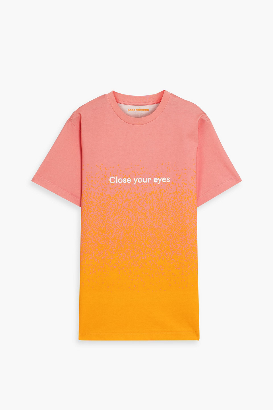 Rabanne Printed Cotton-jersey T-shirt In Coral