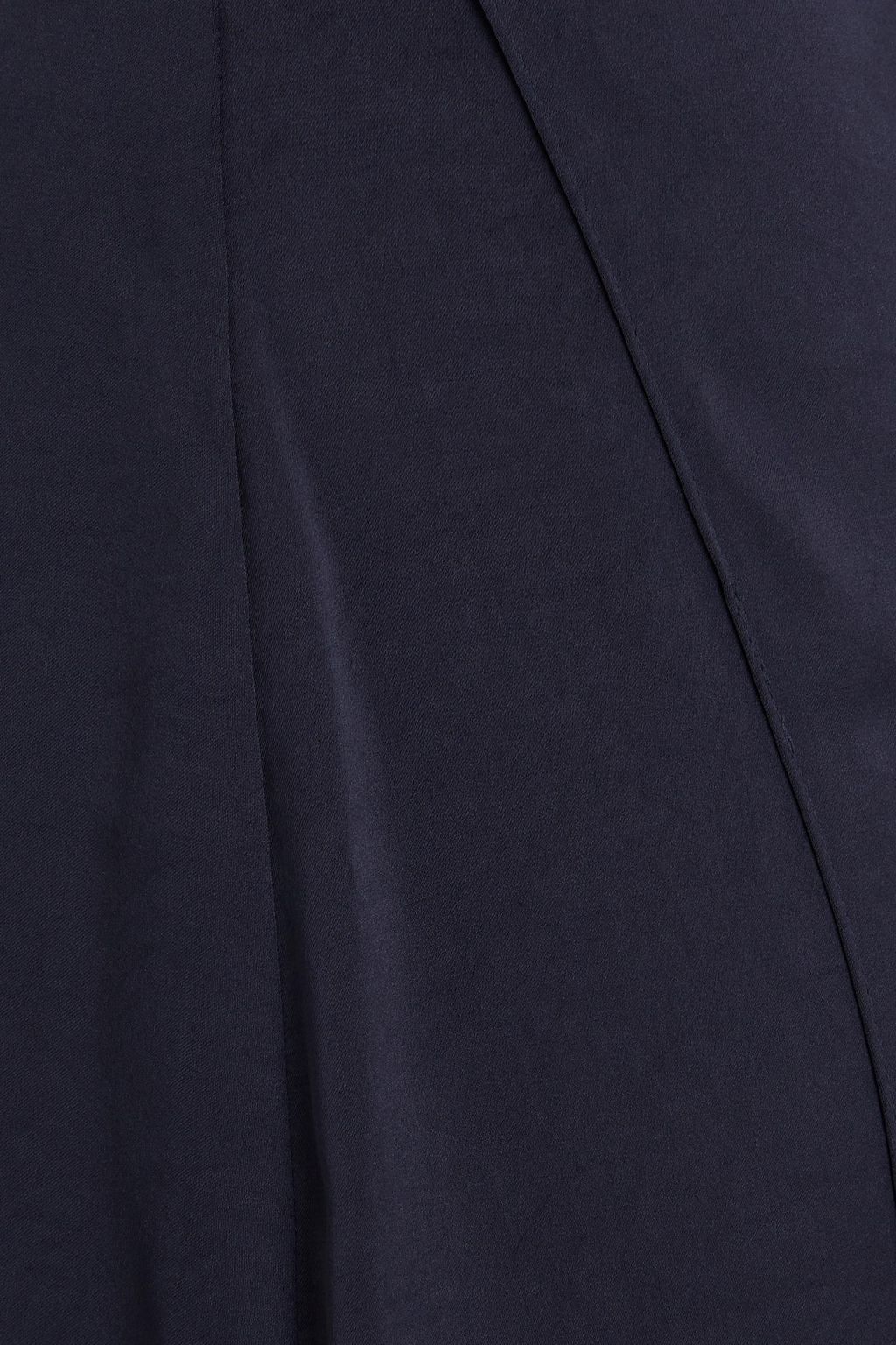 THEORY Wrap-effect crinkled-satin midi skirt