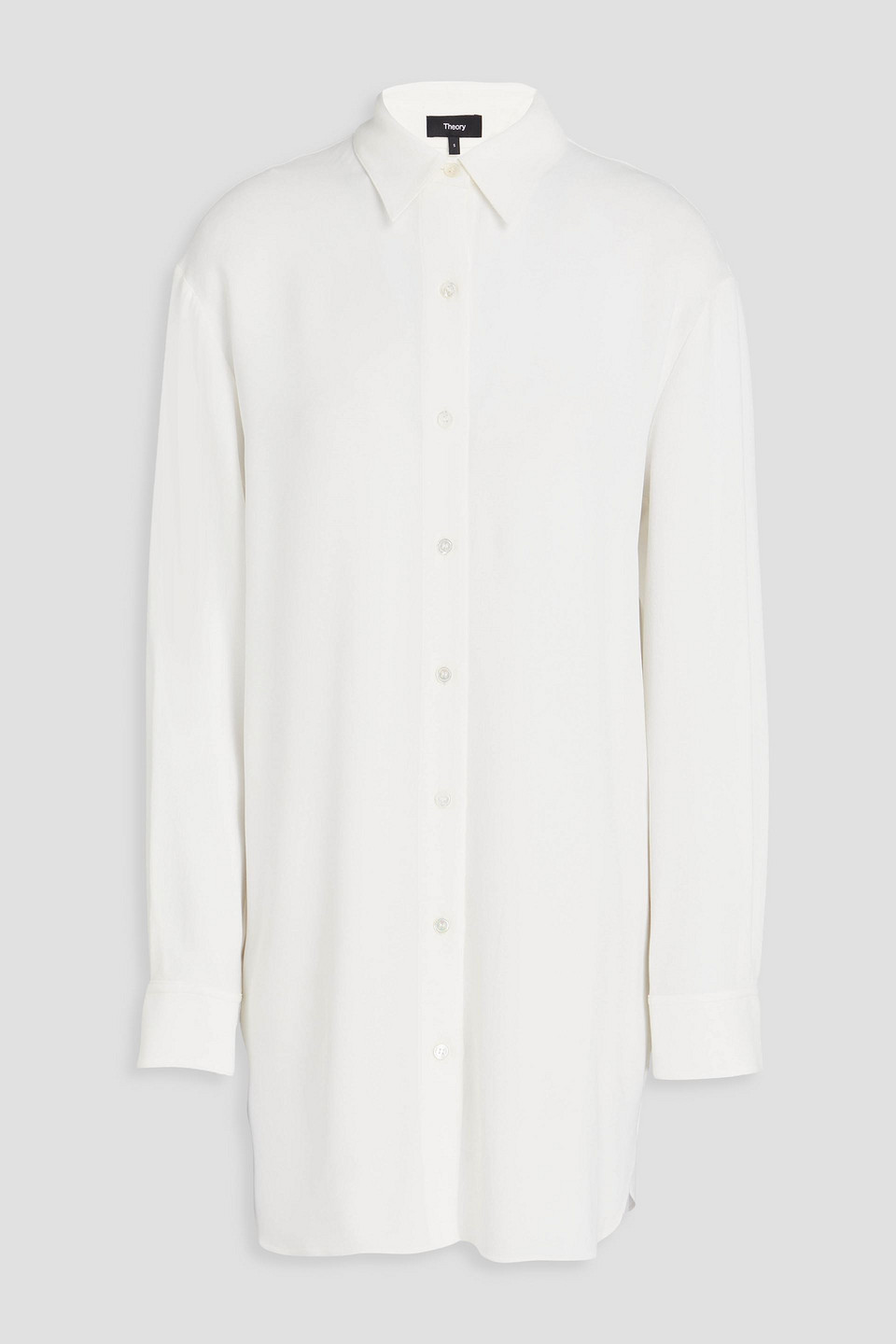 Theory Crepe Mini Shirt Dress In Weiss