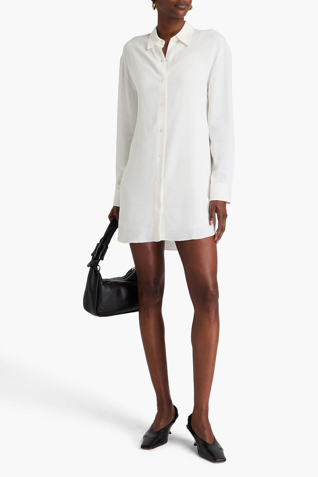 THEORY Hemdkleid aus Crêpe in Minilänge