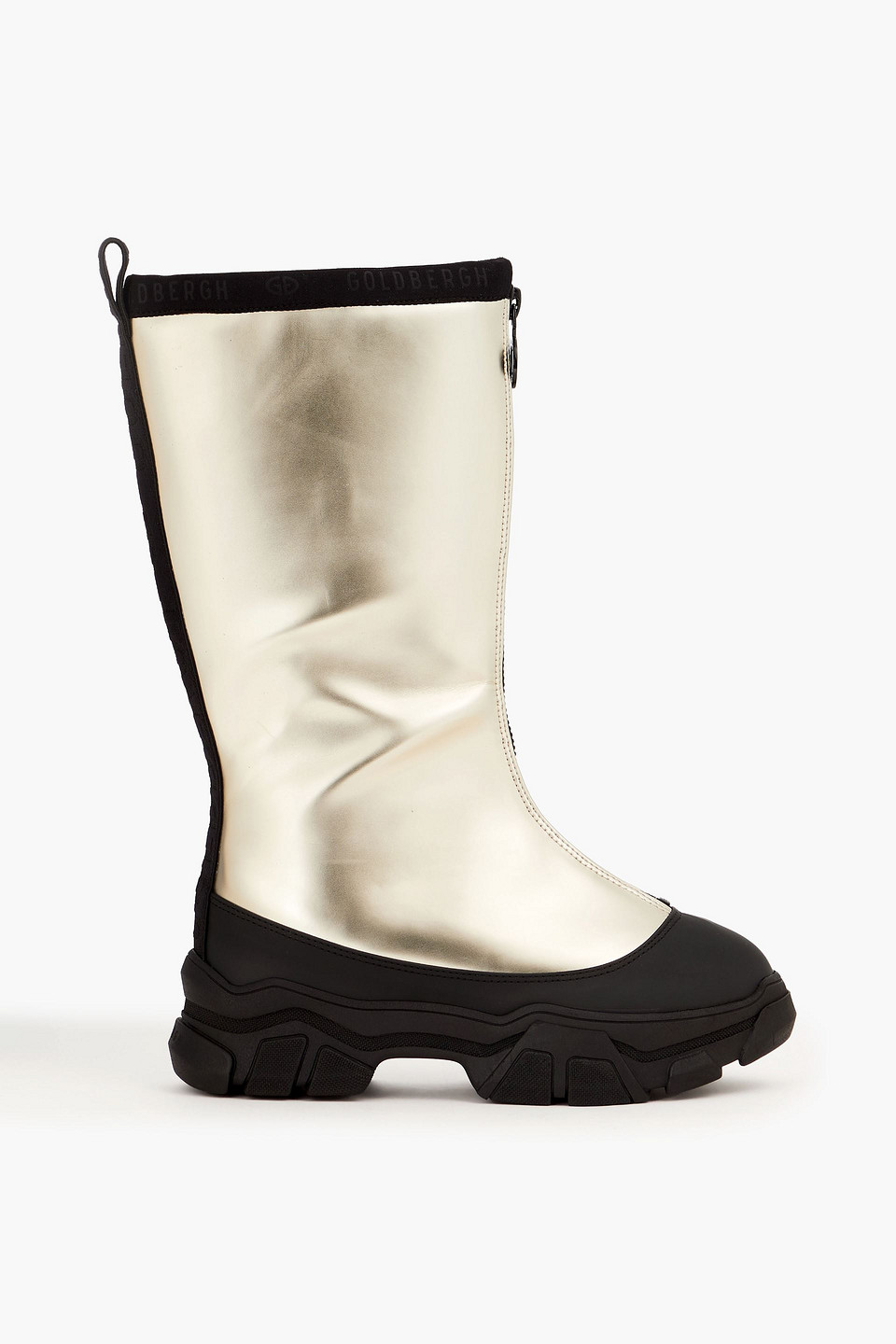 Goldbergh Metallic Coated Neoprene Snow Boots In Platinum