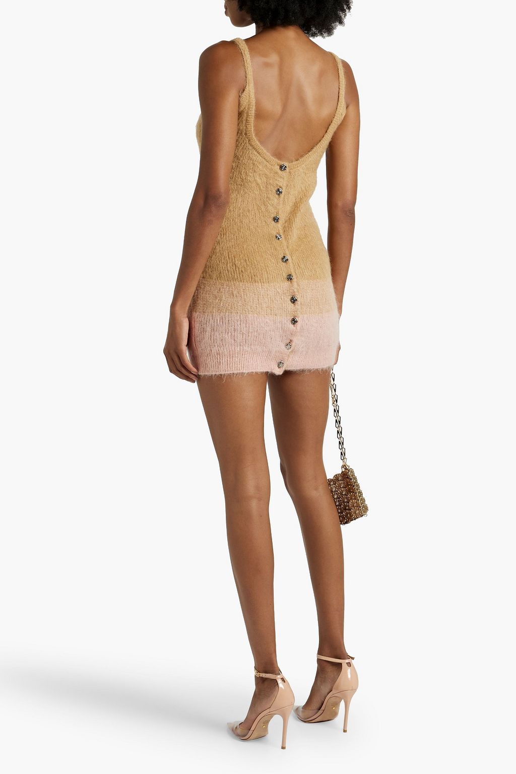 RABANNE Brushed dégradé mohair-blend mini dress