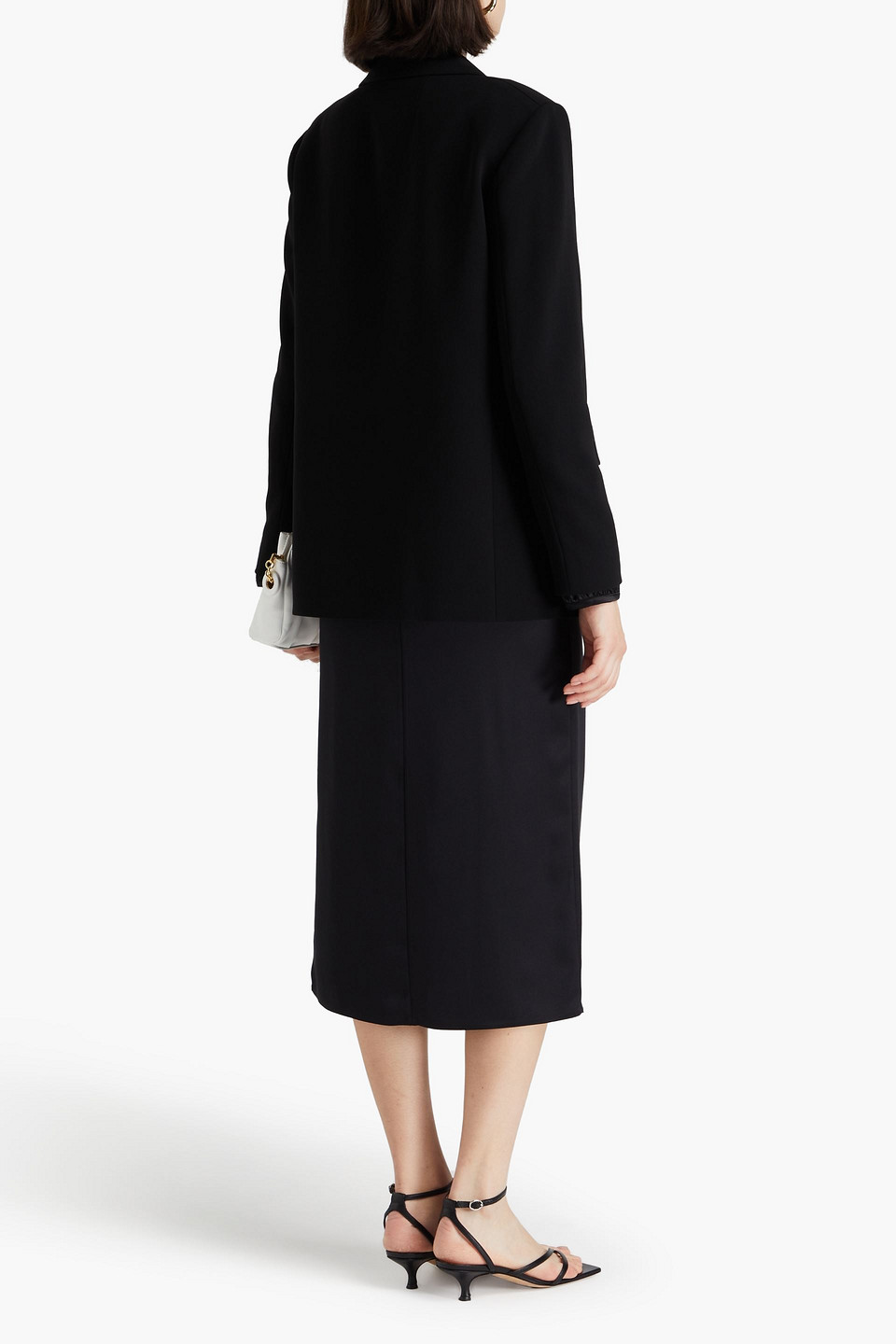 Theory Rolled-sleeve Shawl Collar One-button Jacket In Black