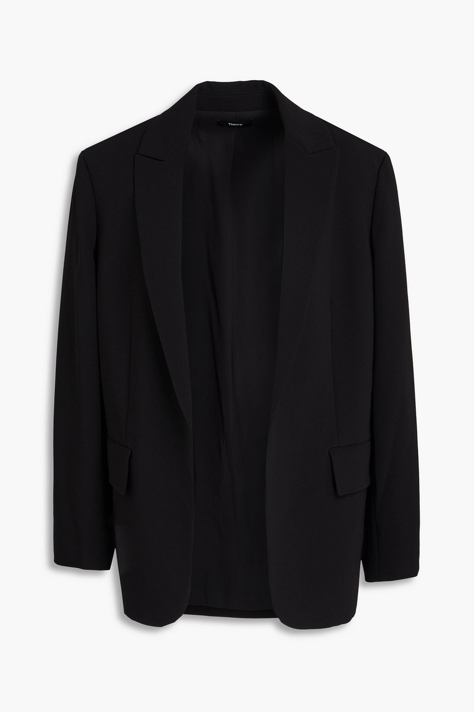 Theory Rolled-sleeve Shawl Collar One-button Jacket In Black