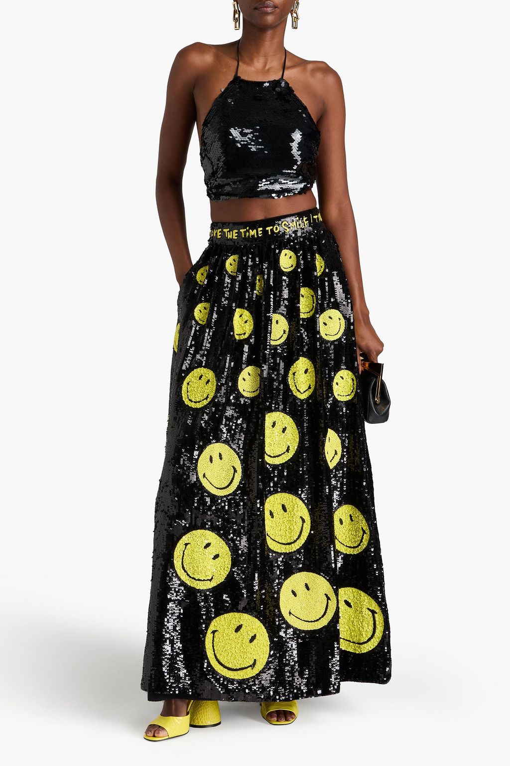 ALICE + OLIVIA تنورة طويلة «تيا» من قماش عازل مزركشة