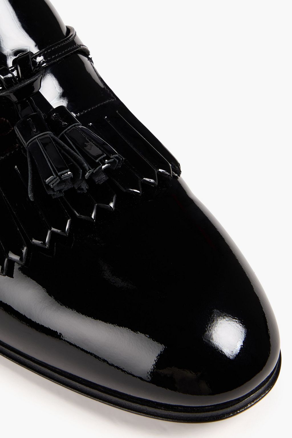 GUCCI Tasseled patent-leather loafers