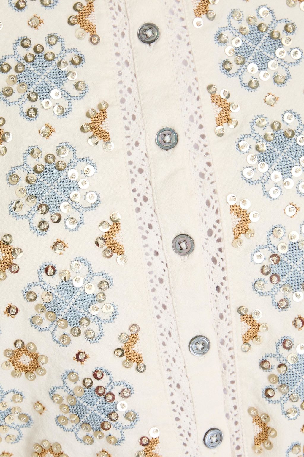 ANTIK BATIK 장식 디테일 코튼 미디 드레스
