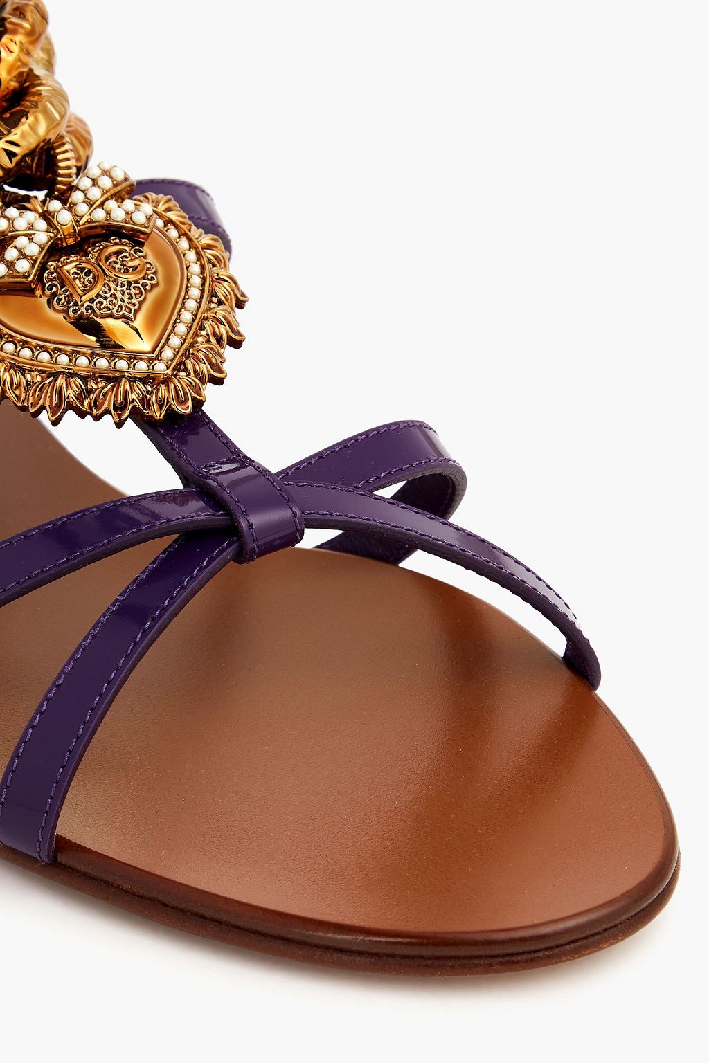 DOLCE&GABBANA صندل مصنوع من الجلد المزين