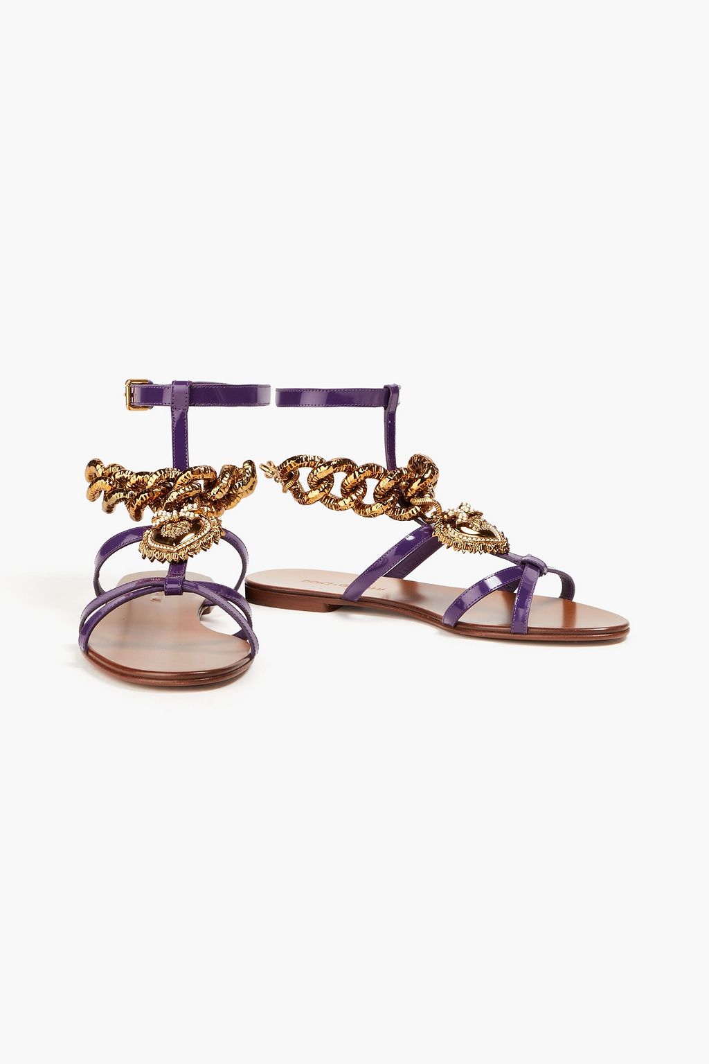 DOLCE&GABBANA صندل مصنوع من الجلد المزين