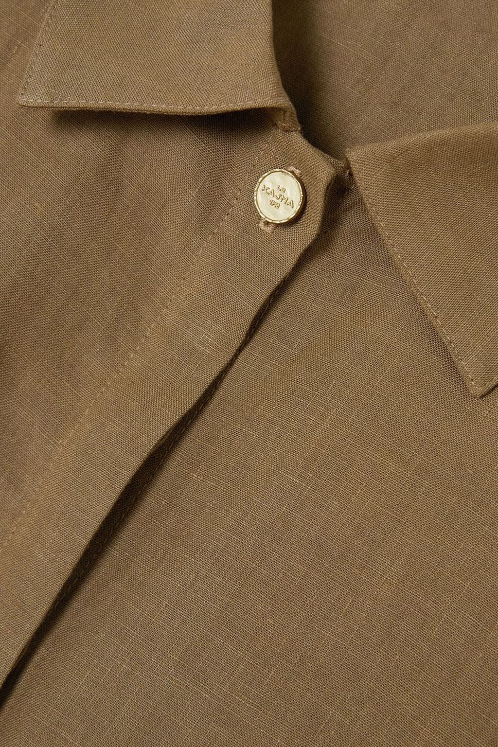 LE KASHA Wasta cropped linen shirt