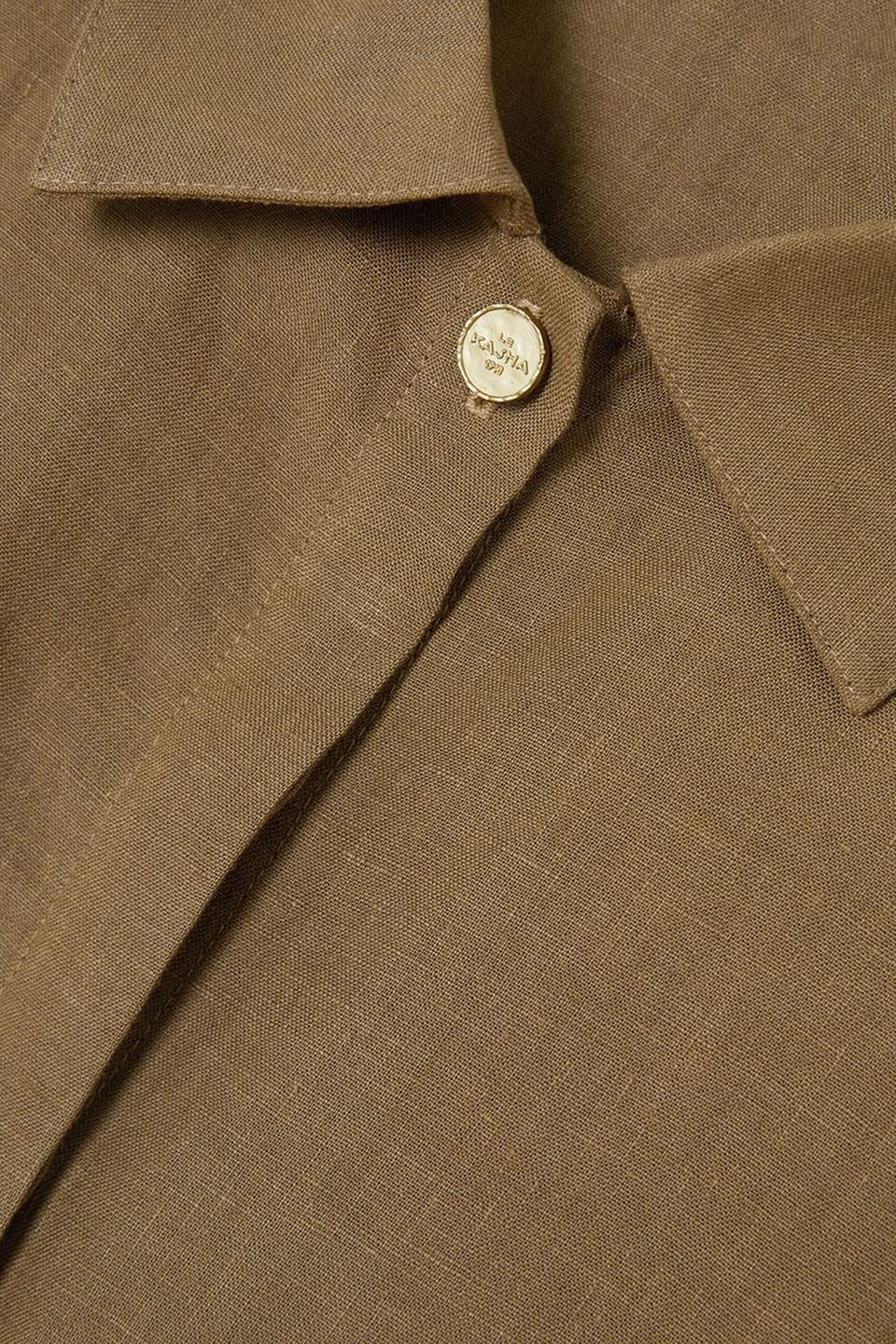 LE KASHA WASTA CROPPED LINEN SHIRT 