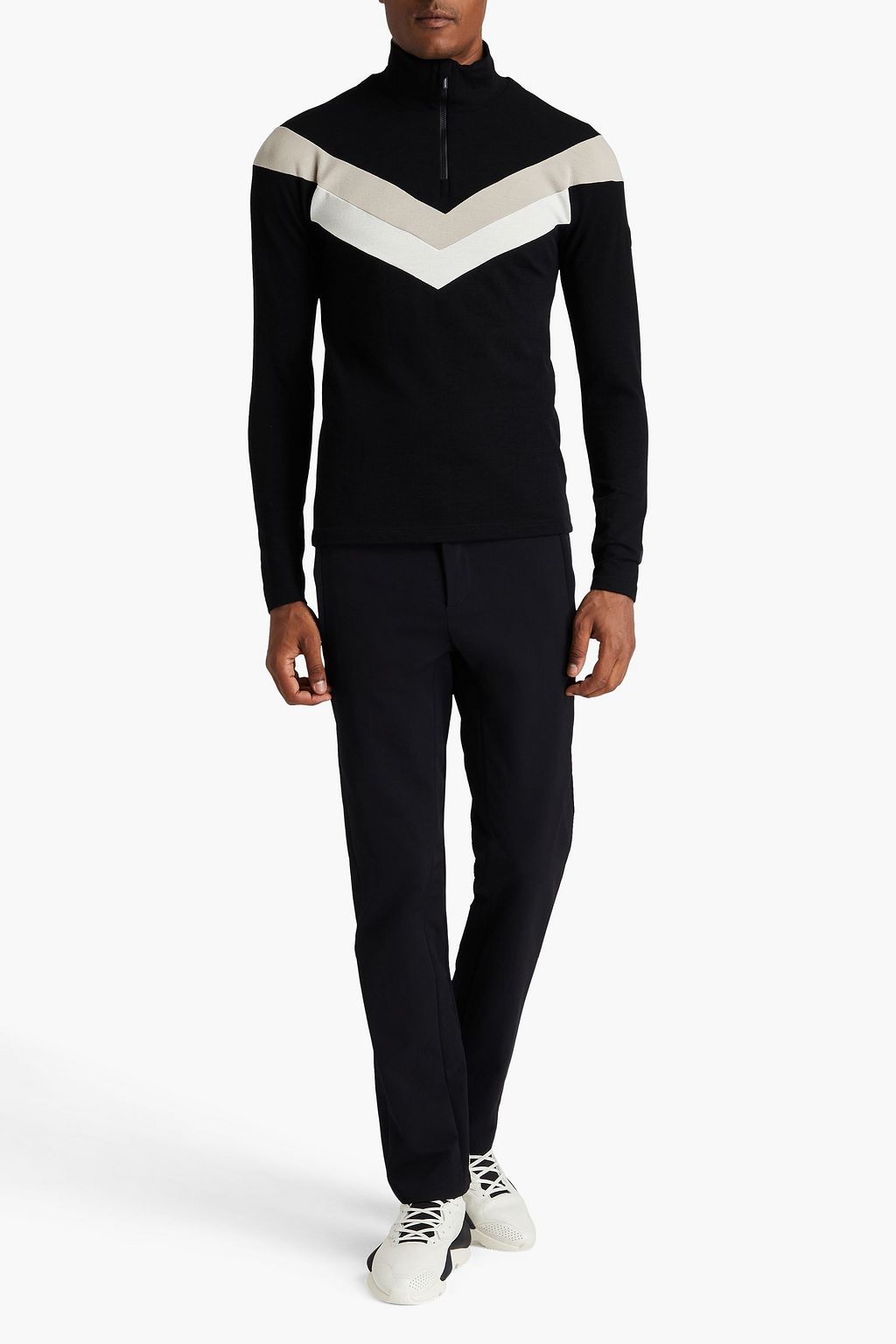 WE NORWEGIANS Striped merino wool-blend base layer