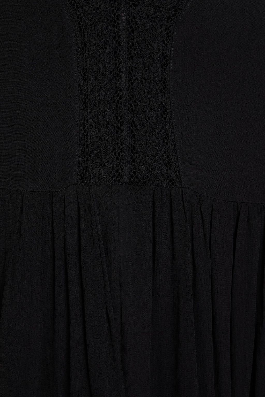 ANTIK BATIK فستان «سارا» متوسط الطول من قماش الجورجيت بحبكة كروشيه وبحواف من الدانتيل