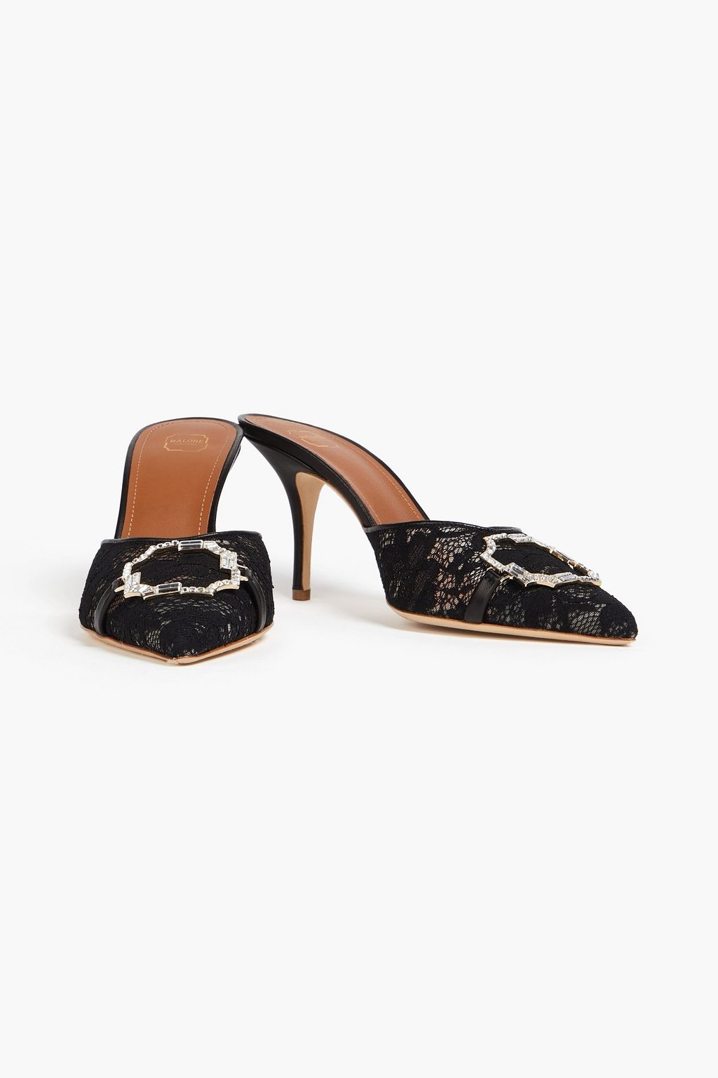 MALONE SOULIERS 크리스털 장식 레이스 뮬