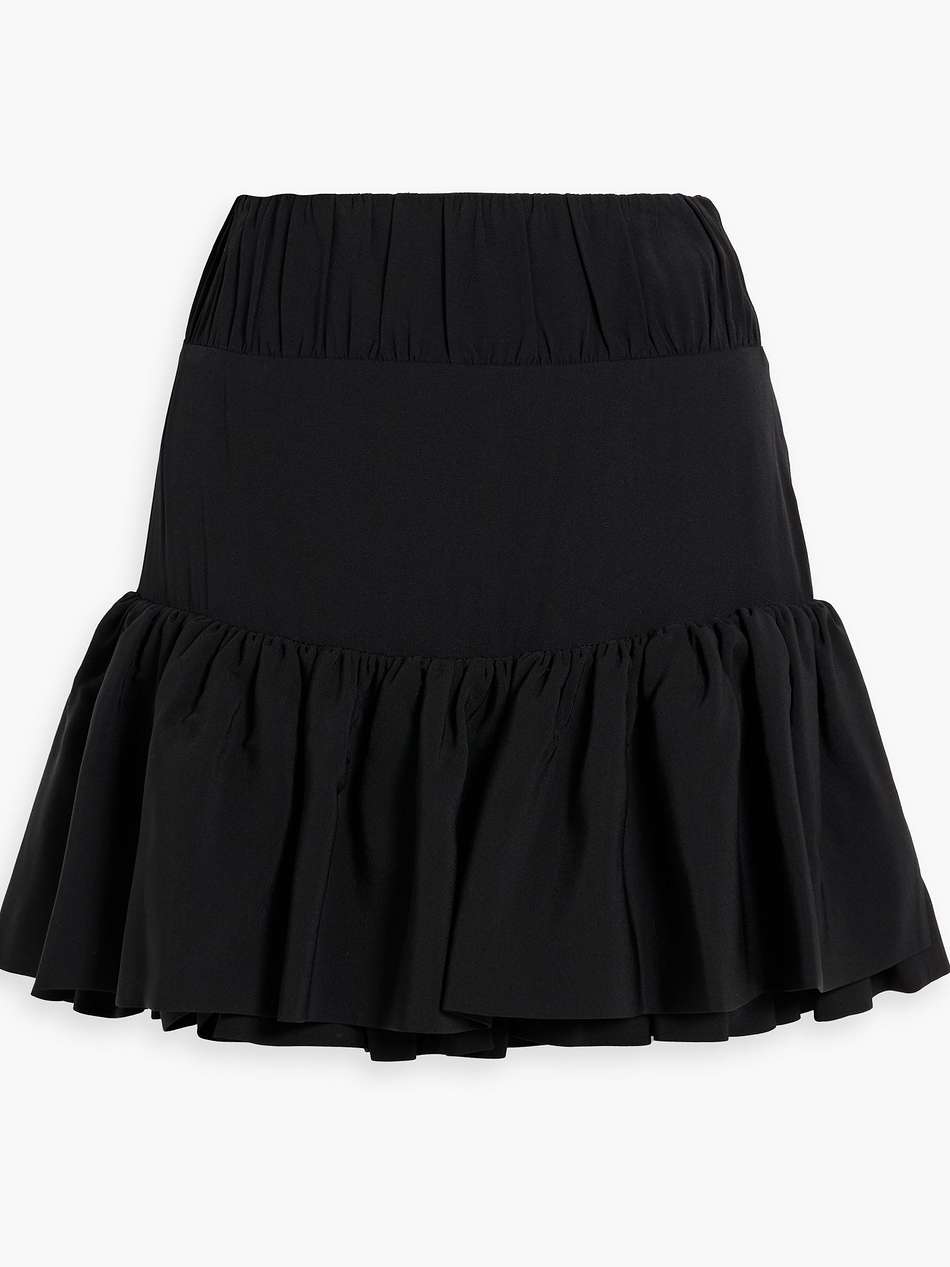 ruffled crepe mini skirt
