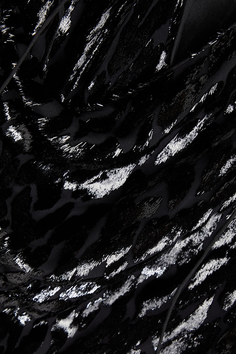 SIMKHAI LUELLA WRAP-EFFECT METALLIC FIL COUPÉ LUREX AND SILK-BLEND BLOUSE