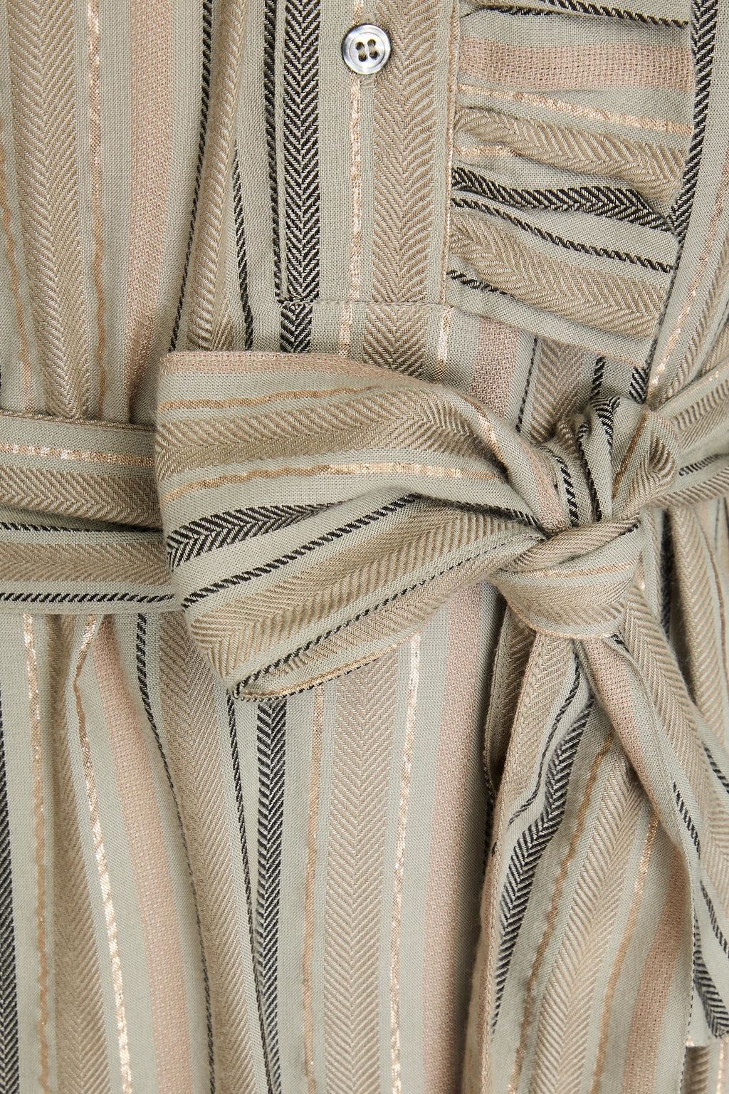 ANTIK BATIK فستان متوسط الطول «إيدوارد» على شكل قميص من التويل بتصميم مخطط وبكشاكش