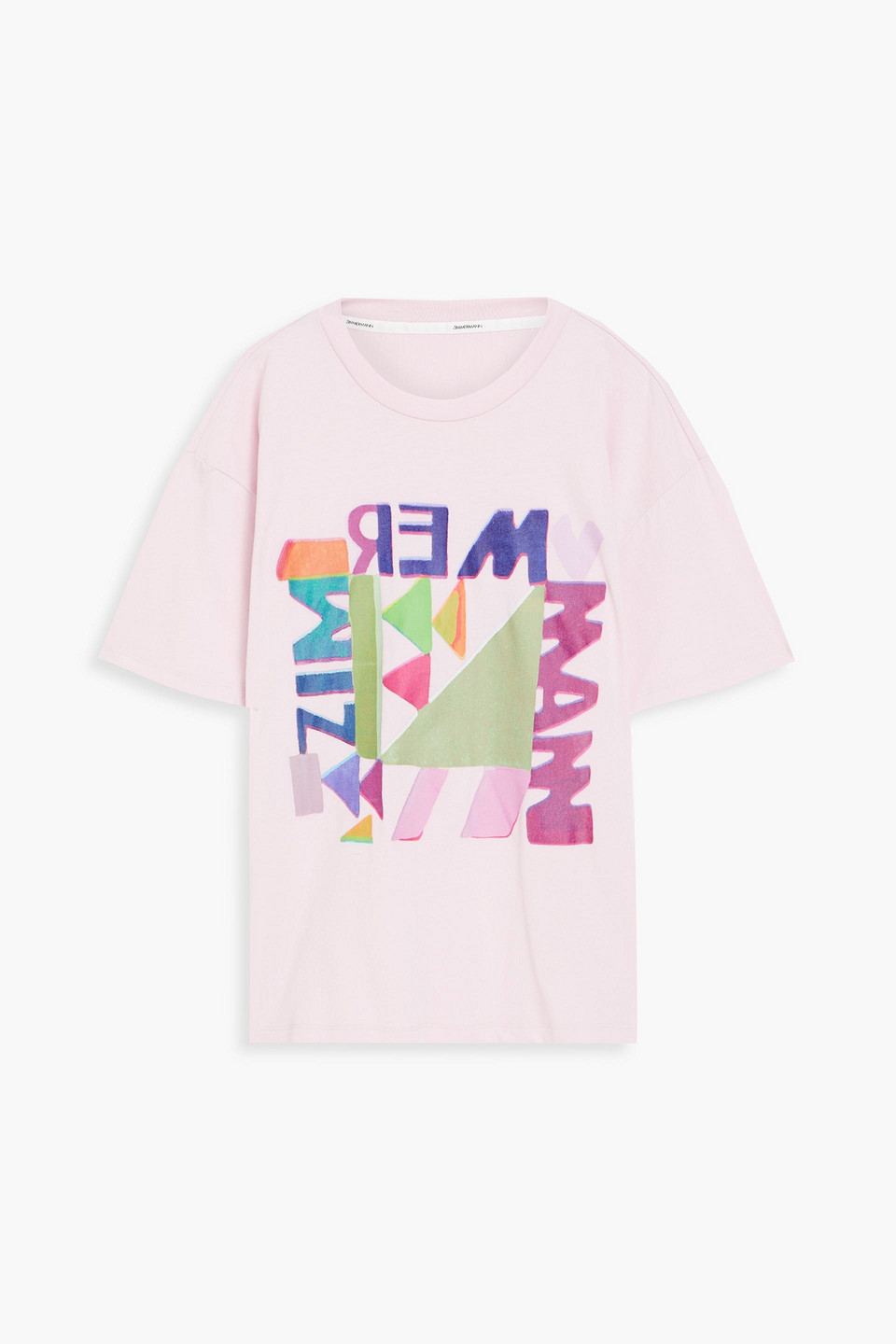 Zimmermann Logo-print Cotton-jersey T-shirt In Baby-pink