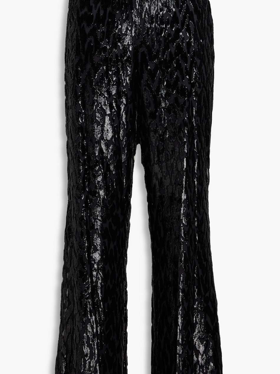 shivon metallic fil coupé lurex and silk-blend wide-leg pants