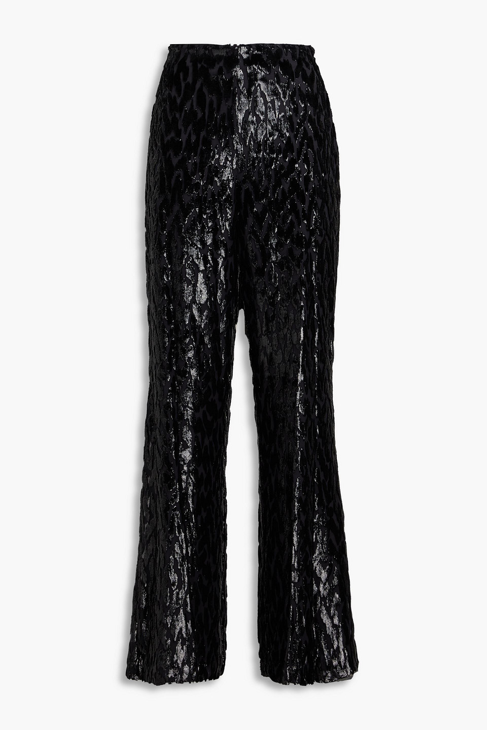 Simkhai Shivon Metallic Fil Coupé Lurex And Silk-blend Wide-leg Pants In Black