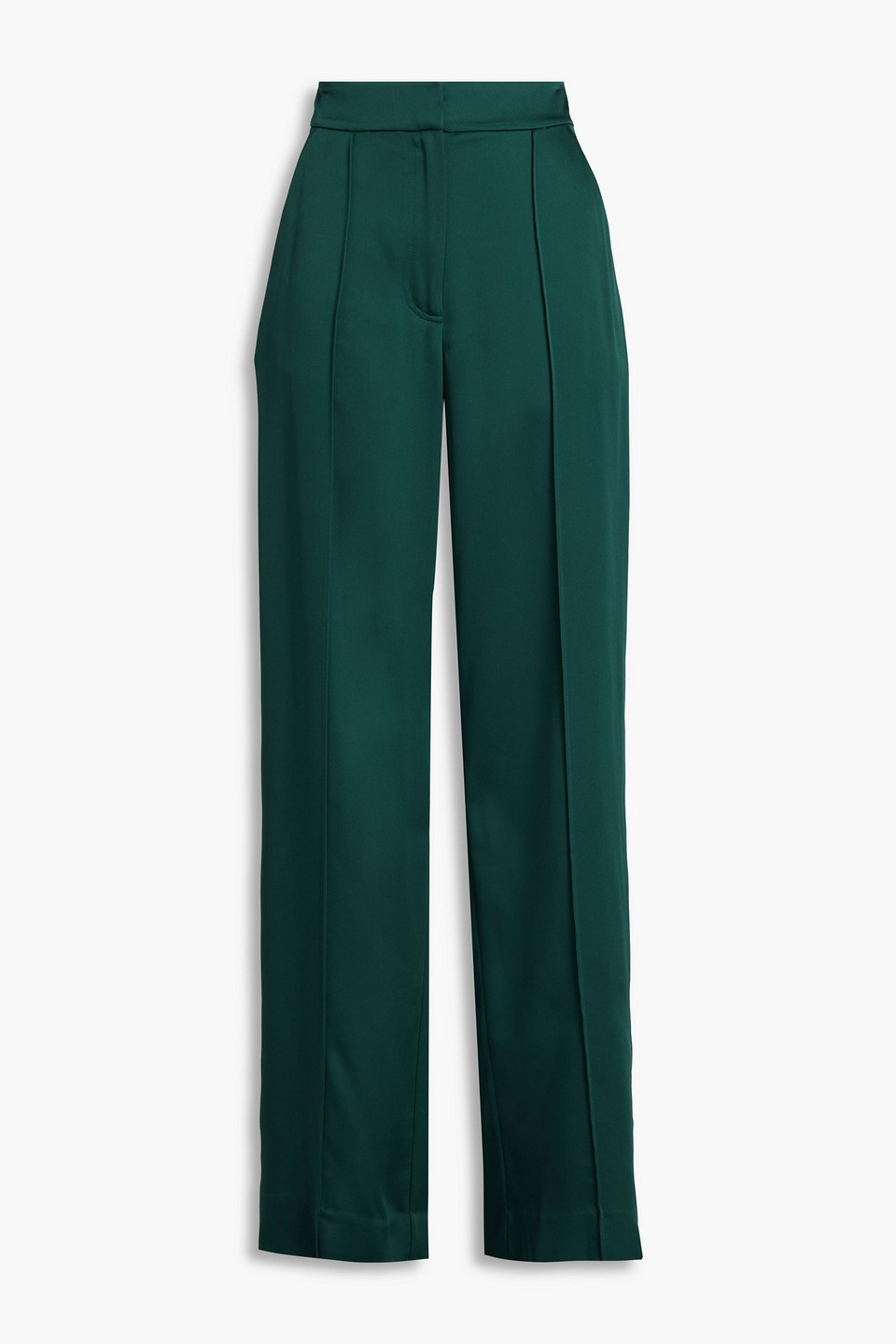 Simkhai Kyra Satin-crepe Wide-leg Pants In Emerald