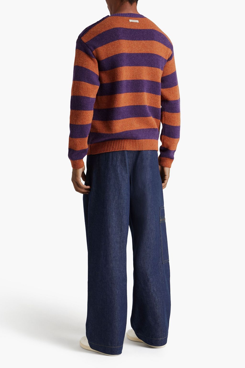 GUCCI كنزة رياضية من مزيج الصوف والكشمير بتصميم مخطط