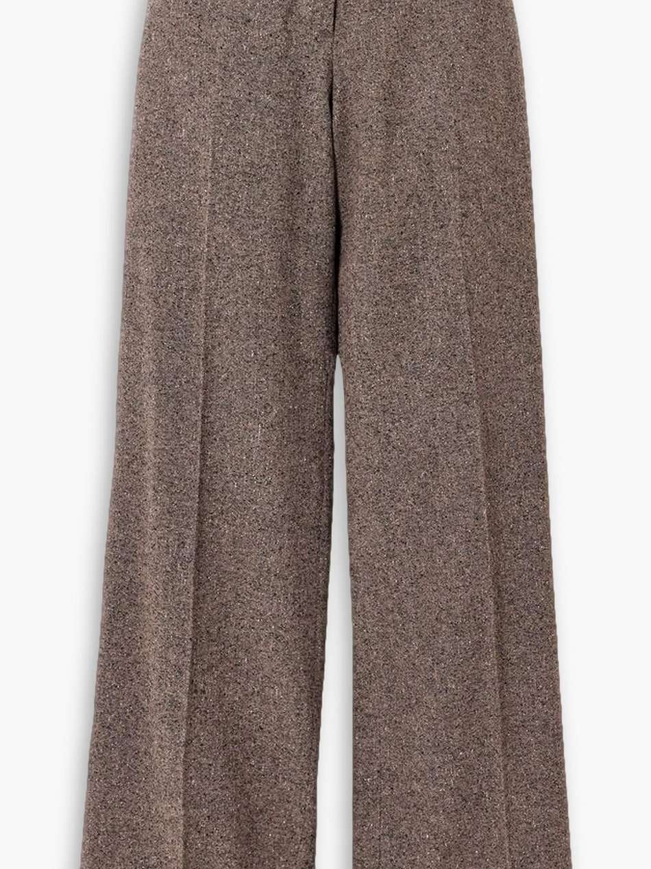 juliana mélange wool-blend tweed staight-leg pants
