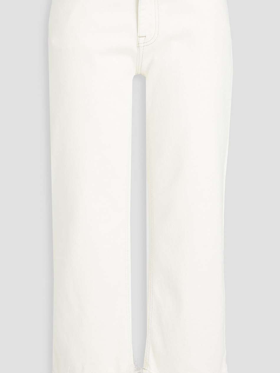 jude cropped feather-embellished high-rise wide-leg jeans