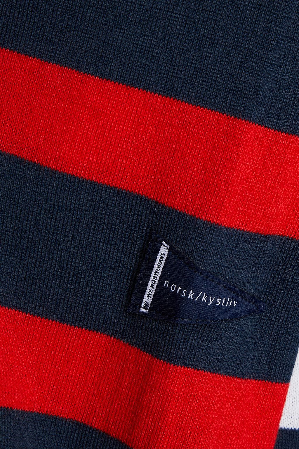 WE NORWEGIANS Striped merino wool and cotton-blend turtleneck sweater