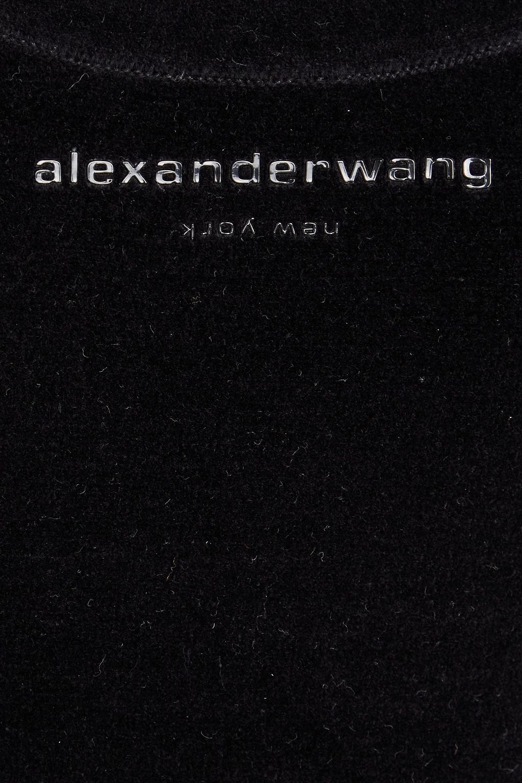 ALEXANDERWANG.T فستان قصير من قماش الشينيل المصنوع من مزيج القطن ومزين برقعة زخرفية
