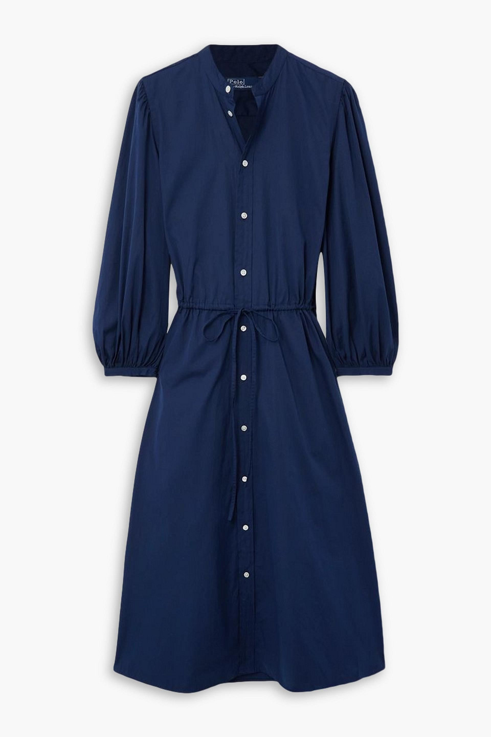 Polo Ralph Lauren Elie Cotton-poplin Midi Shirt Dress In Navy