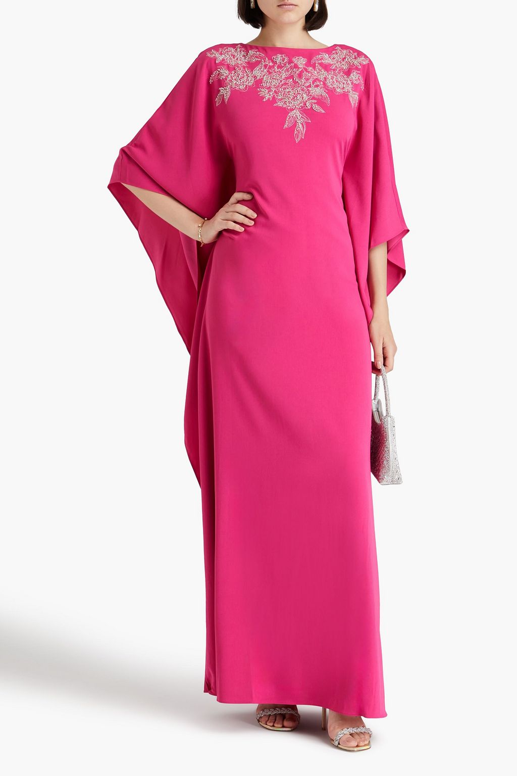 MARCHESA NOTTE قفطان من الكريب بتصميم مزركش
