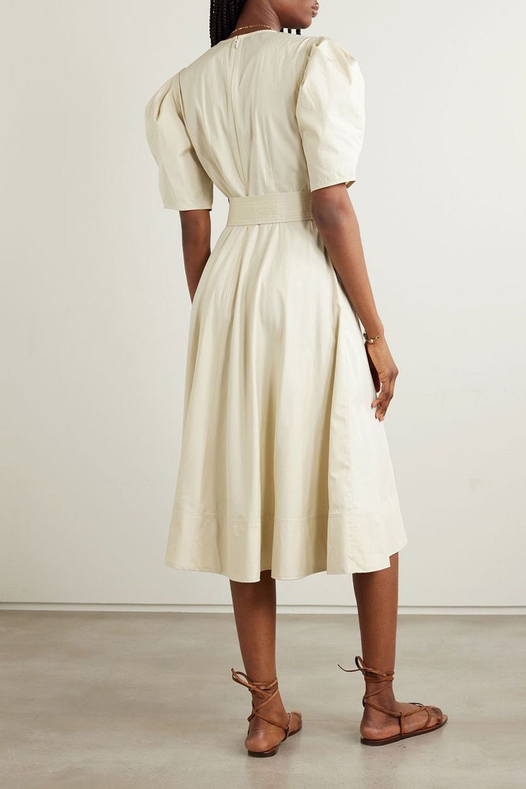 POLO RALPH LAUREN Kalna belted pleated cotton-poplin midi dress