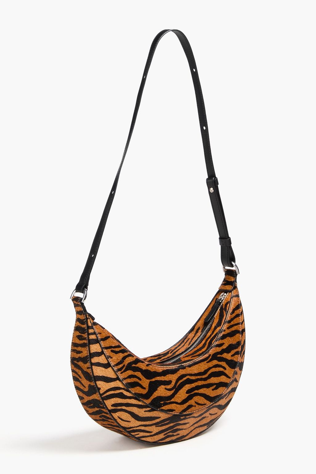 REJINA PYO Banana zebra-print calf hair shoulder bag