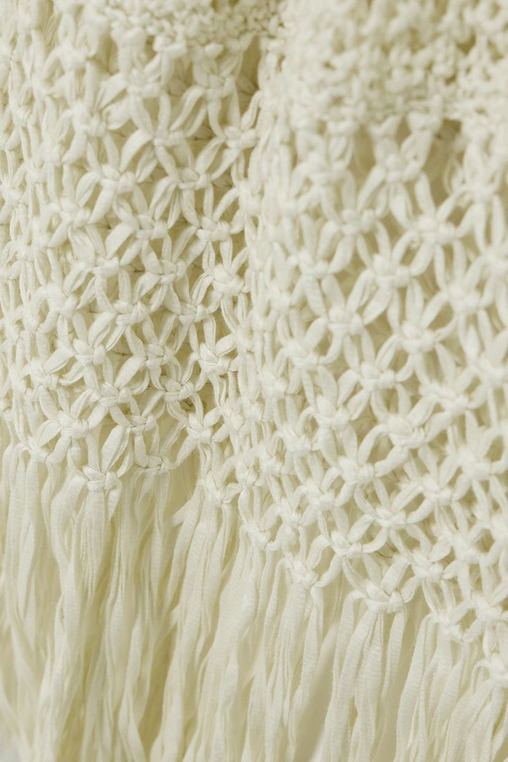 POLO RALPH LAUREN Fringed crocheted and macramé cotton midi skirt