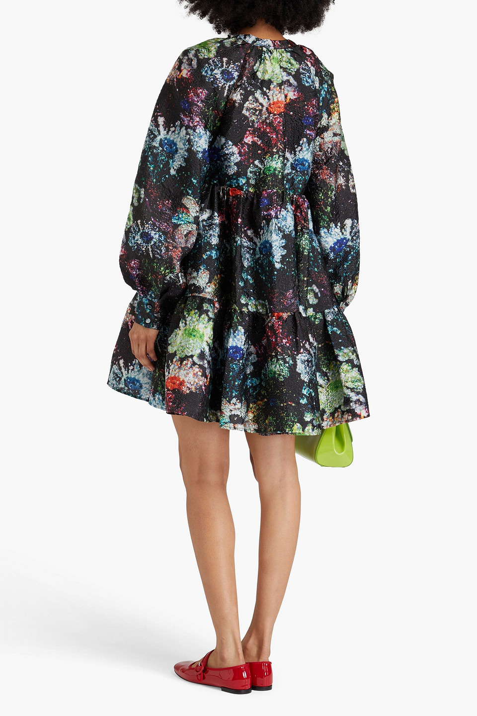 STINE GOYA JESMINE FLORAL-PRINT CLOQUÉ MINI DRESS