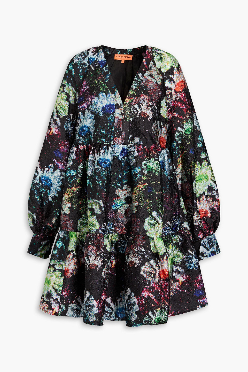 STINE GOYA JESMINE FLORAL-PRINT CLOQUÉ MINI DRESS