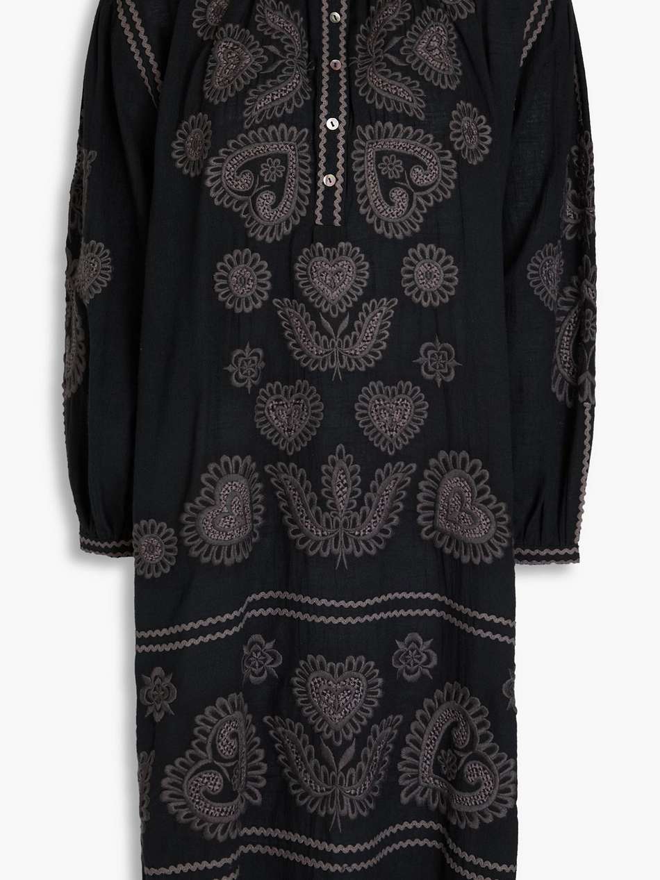 robby embroidered cotton-crepon dress