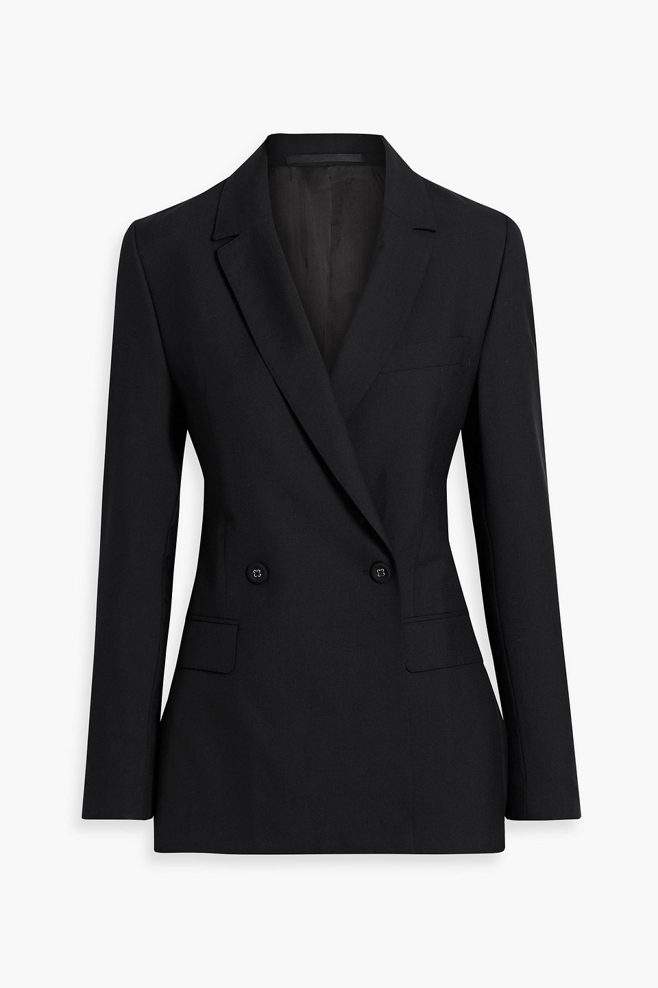 Officine Generale Melina Double-breasted Cotton Blazer In Black