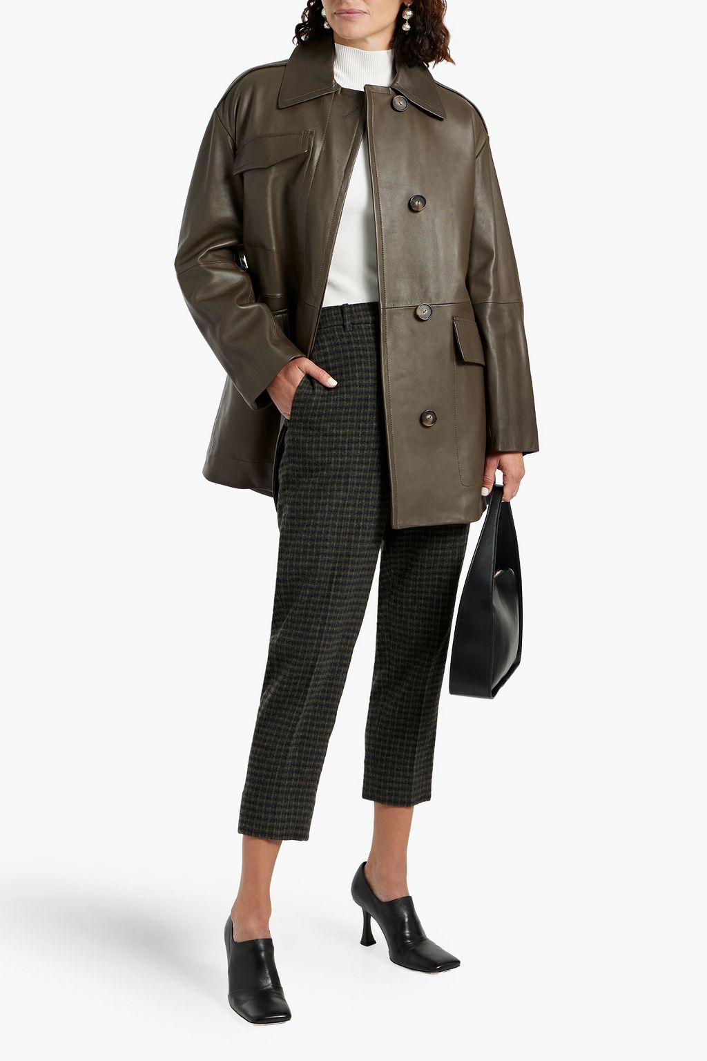VINCE. Leather jacket THE OUTNET
