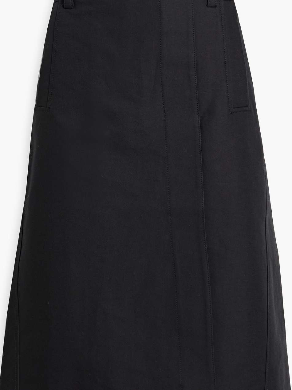 wrap-effect cotton skirt