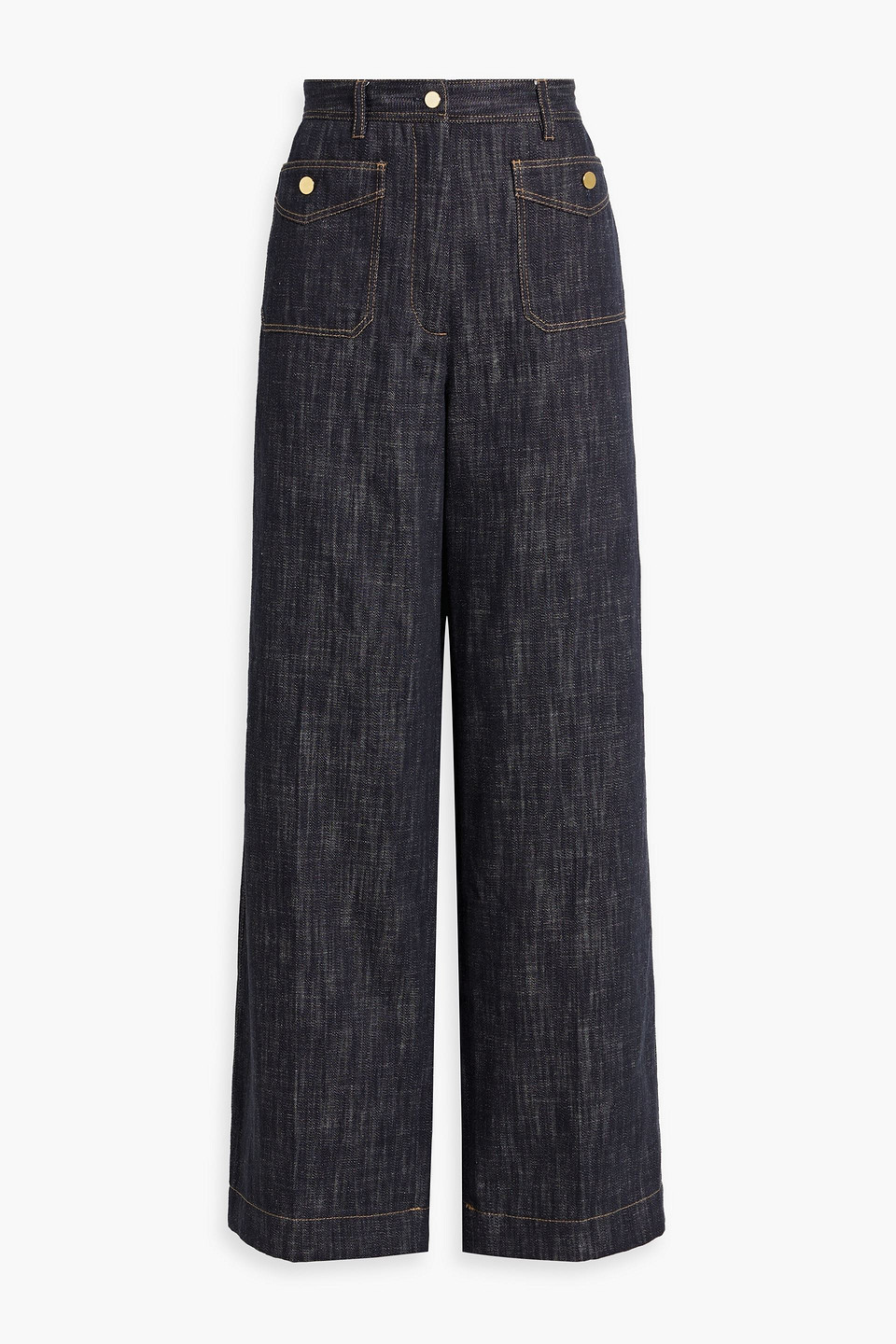 Officine Generale Corie High-rise Wide-leg Jeans In Dark Denim