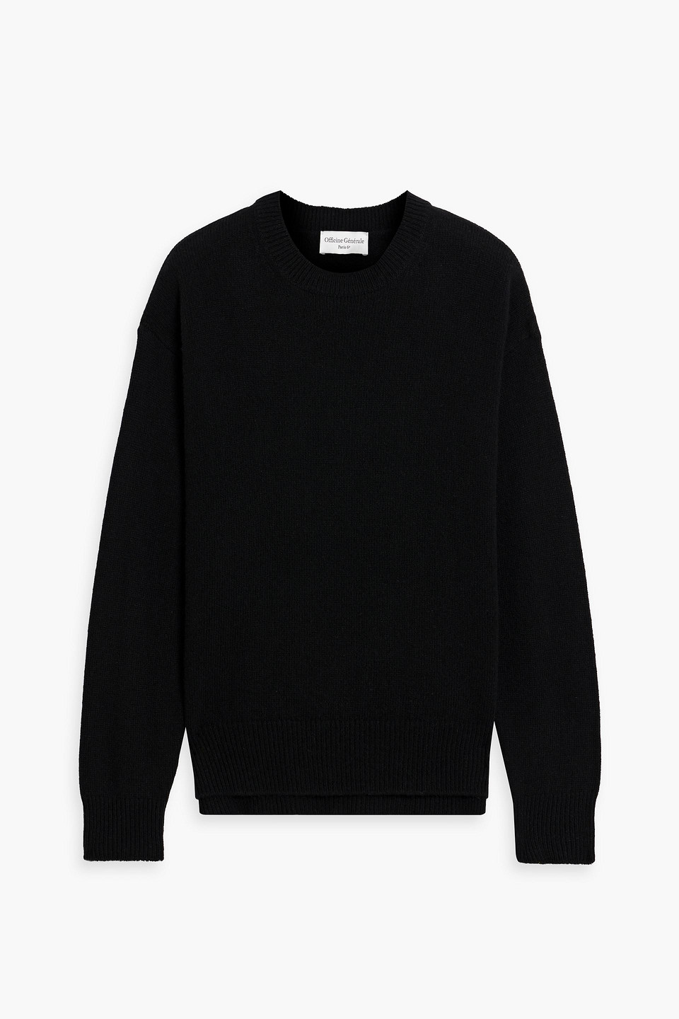 Officine Generale Palma Cashmere And Wool-blend Sweater In Black