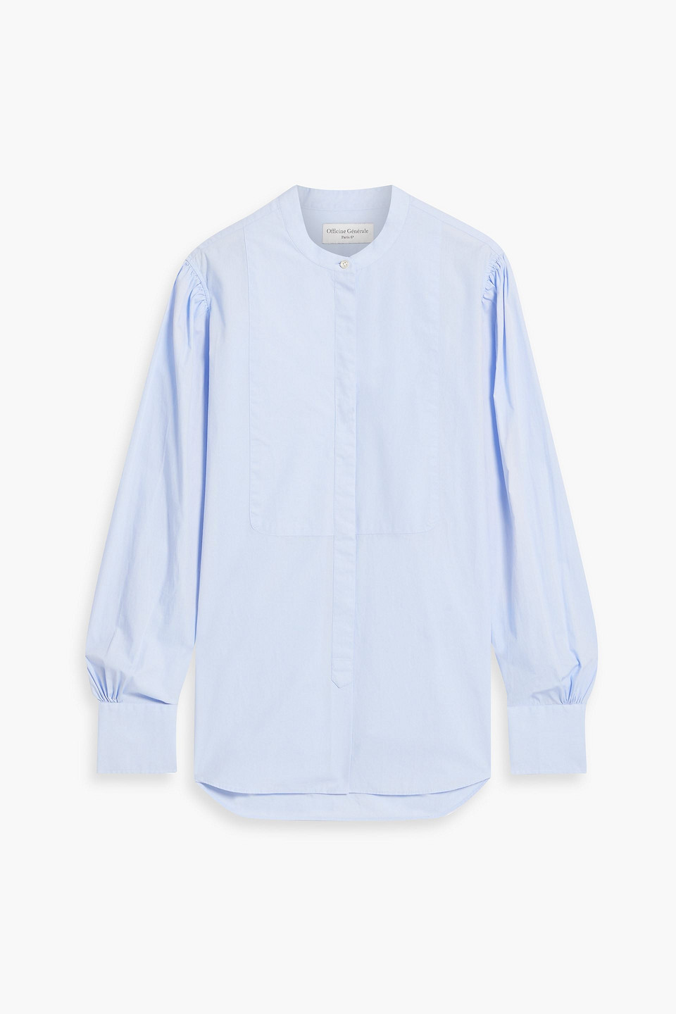 Officine Generale Cotton-poplin Shirt In Light Blue