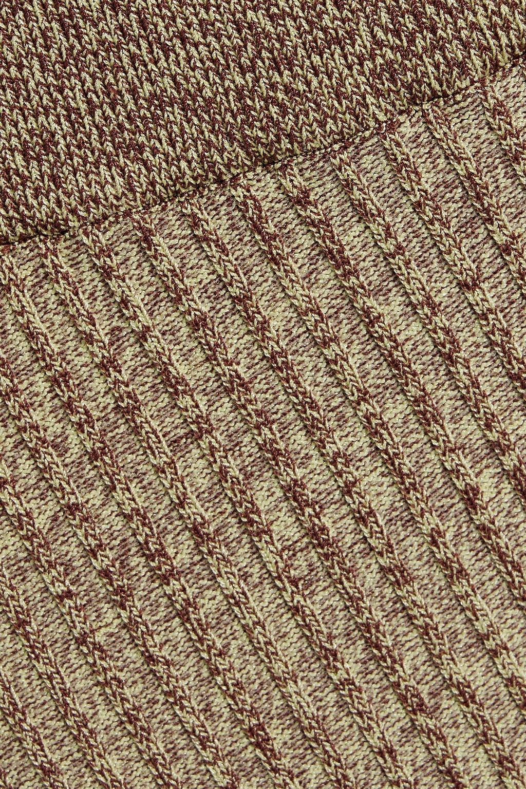 GANNI Mélange ribbed-knit flared pants