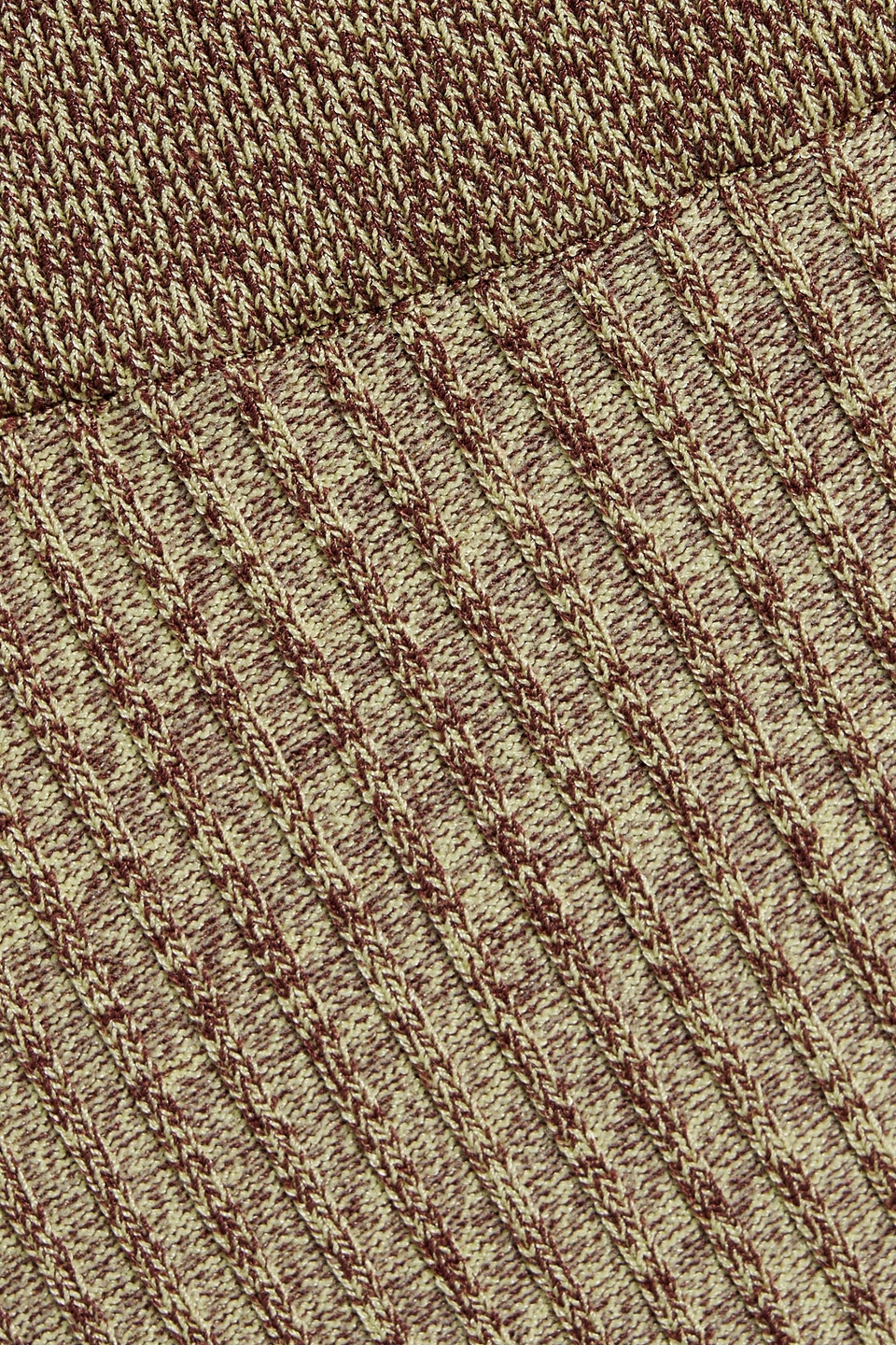 Ganni Mélange Ribbed-knit Flared Pants In Brown