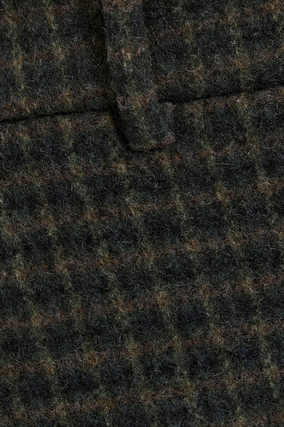 Vince Cropped Checked Wool-blend Flannel Tapered Pants In Dark Green