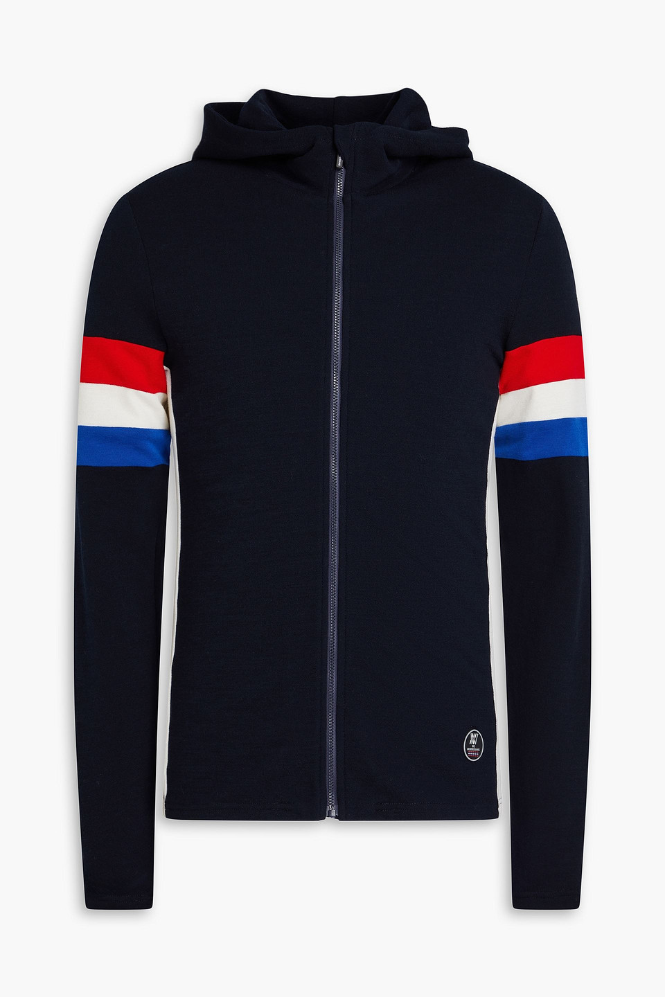 We Norwegians Merino Wool-blend Hooded Base Layer In Navy